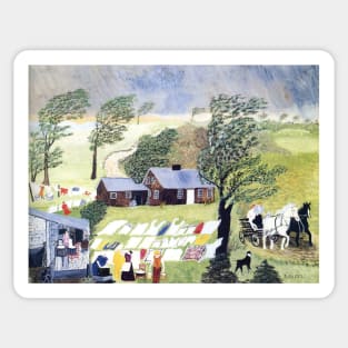 Grandma Moses - Taking in the Laundry Sticker